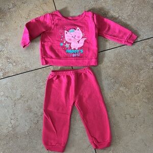Garanimals Pink Pajama Set Cozy and Comfortable top is 12 month, pant is 6-9 mo